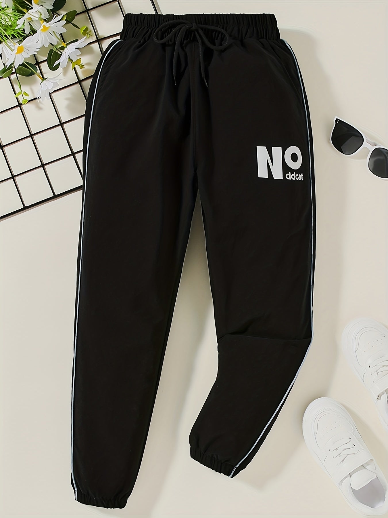 Girls Letter Graphic Sweatpants Elastic Waist Casual Jogger Pants