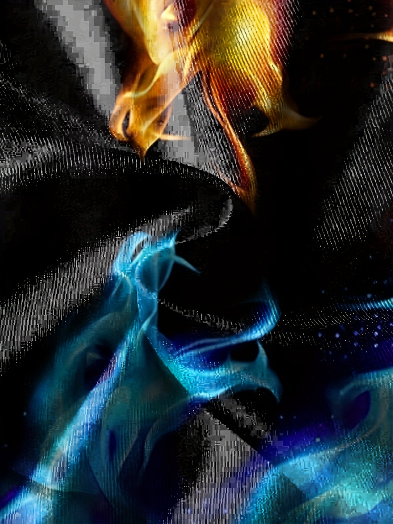 Fire & Water Dragon Print Kid's Sweatshirt Unisex Pullover