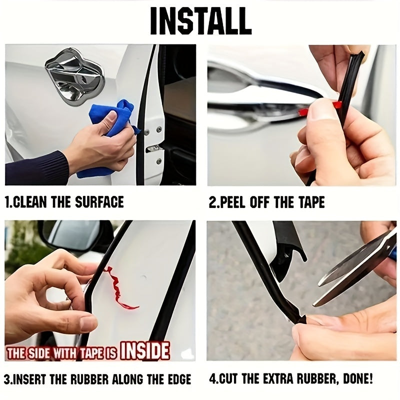 1PC Car Door Edge Guards Rubber Sealing Protection Strip Anti Scratch