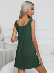 Solid Vest Lounge Dress Soft Micro Elastic Mini Dress Women's Loungewear