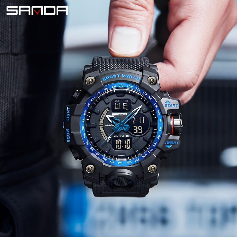 SANDA Boy's Sports Waterproof LED Military Watch