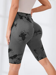 Tie Dye Seamless Sports Shorts Butt Lifting Yoga Cycling Activewear