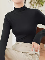 Women's Turtleneck Thermal Underwear Long Sleeve Slim Fit Top