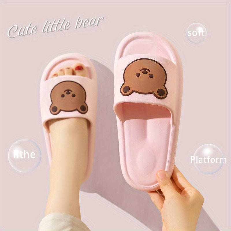 Funny Bear Decor Slippers Open Toe Non Slip Sandals