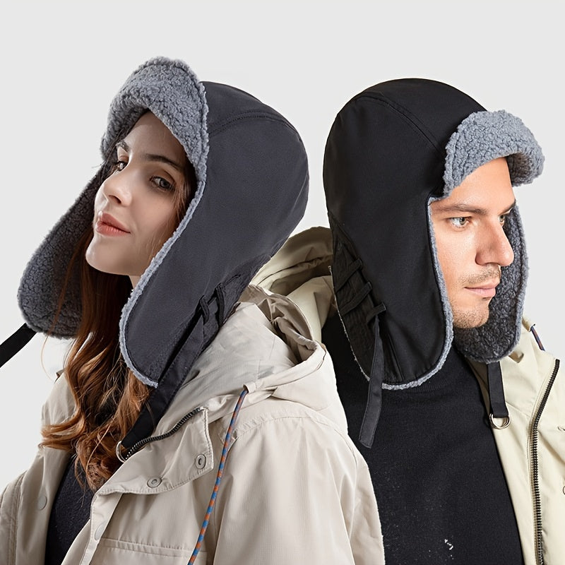 Winter Trapper Hat Thickened Velvet for Men & Women Outdoor Ski Hat