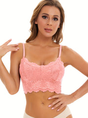 Lace Wireless Bra with Scalloped Trim
