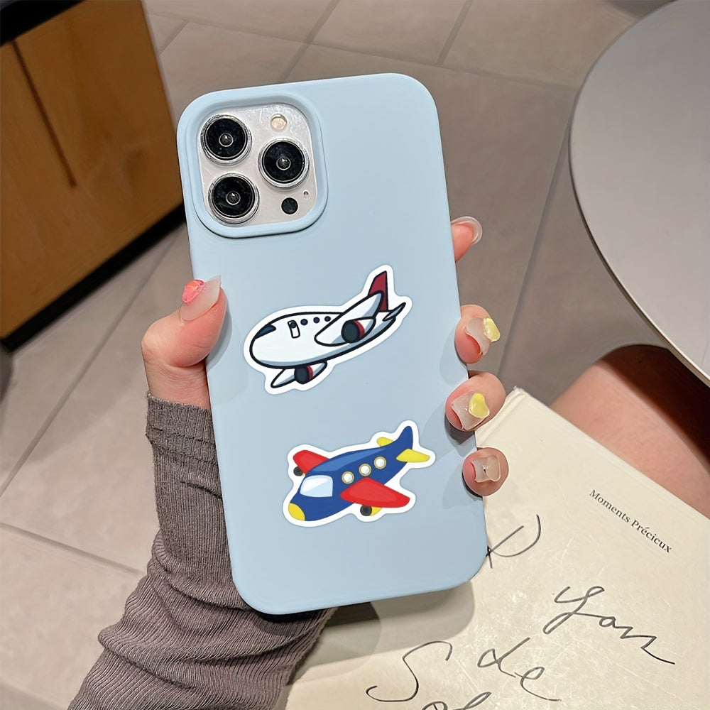 63pcs Cartoon Plane Vinyl Stickers Pack Waterproof for Water Bottle Laptop Phone