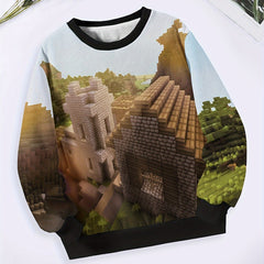 Forest Graphic Long Sleeve Crew Neck Sweatshirt for Boys Girls