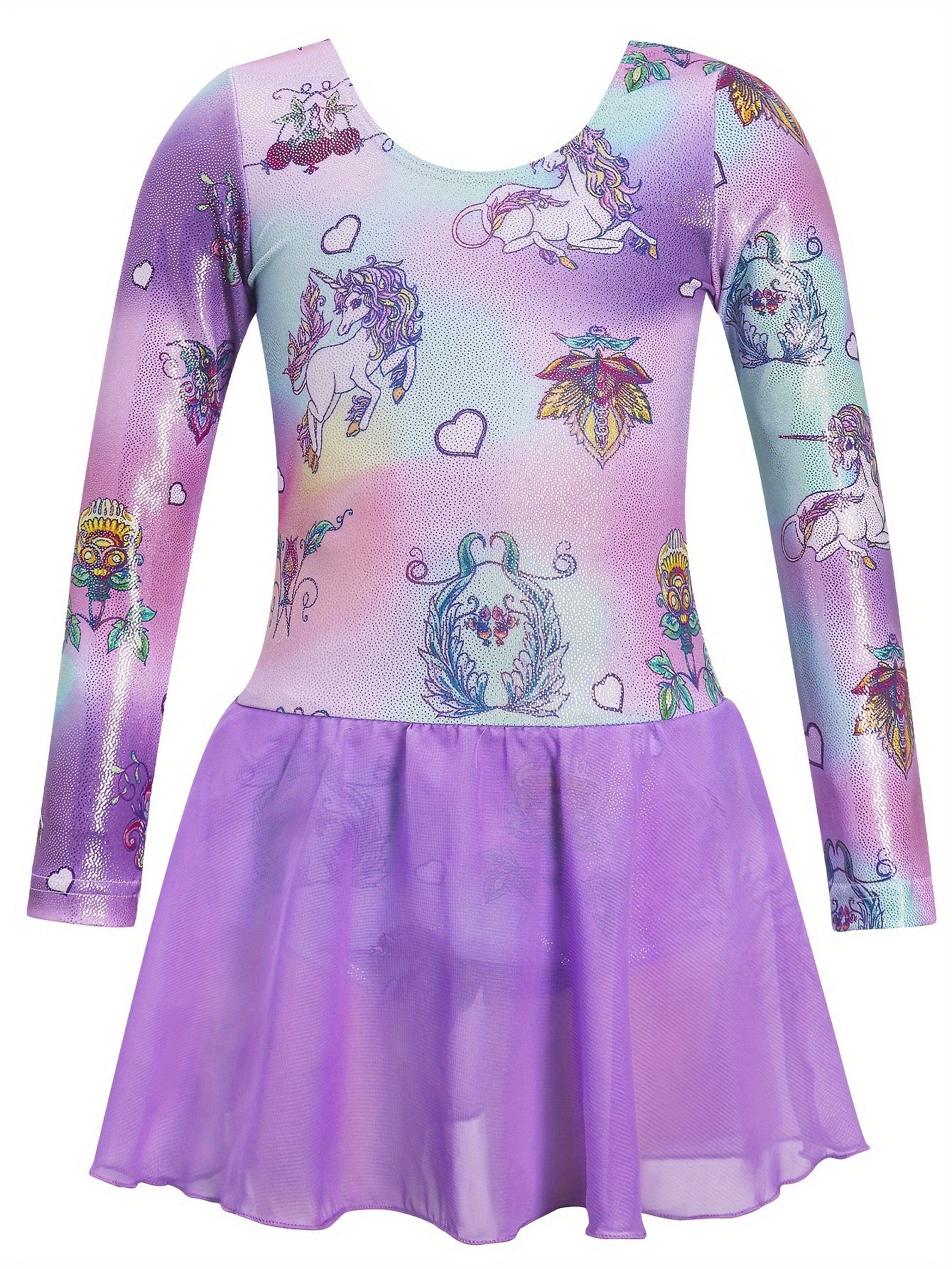 Tie Dye Unicorn & Butterfly Gymnastics Romper for Dance