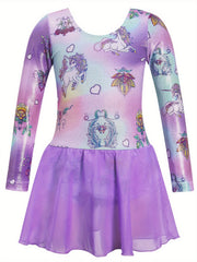 Tie Dye Unicorn & Butterfly Gymnastics Romper for Dance