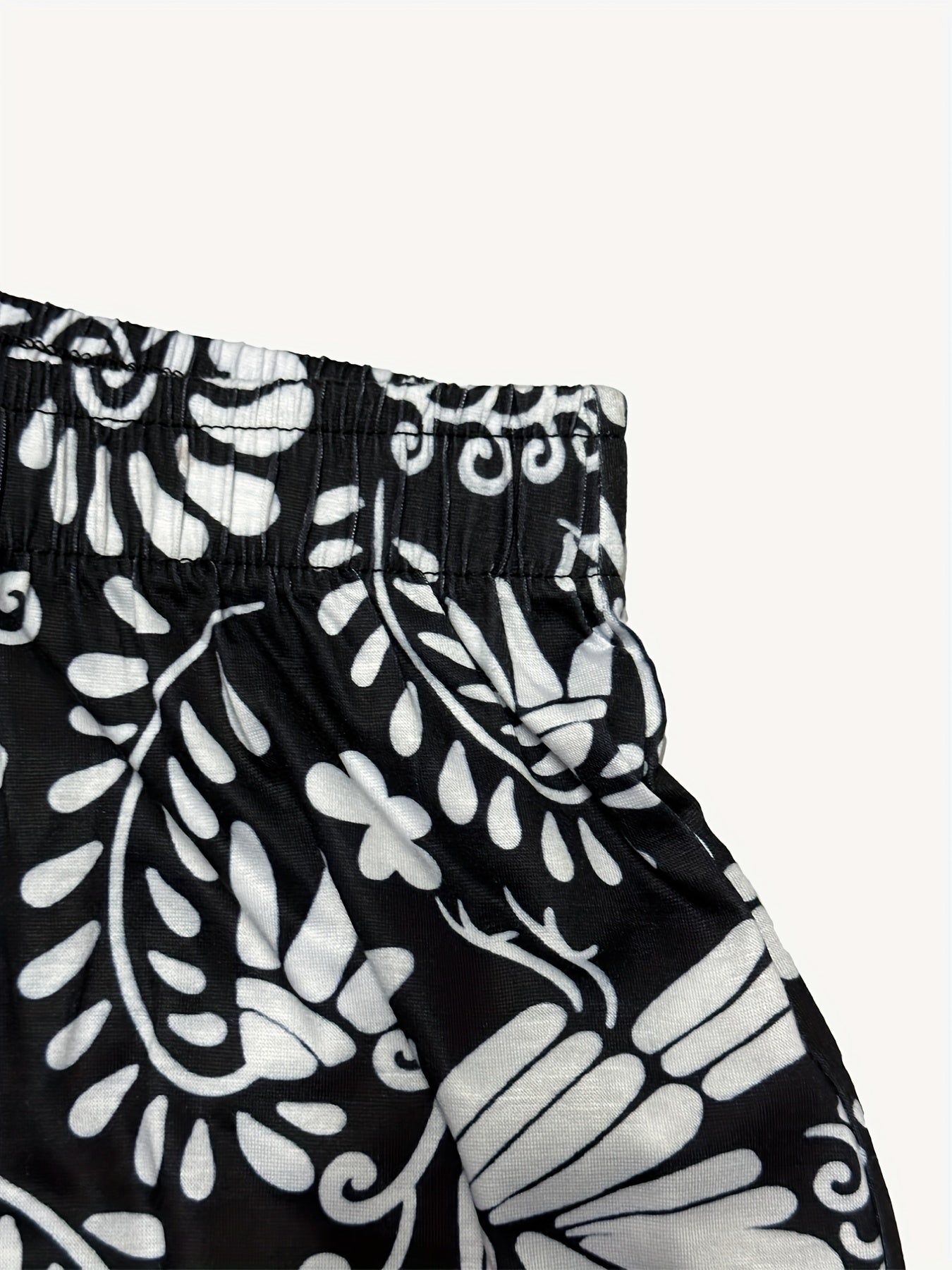 Floral Print Elastic Waist Shorts for Women