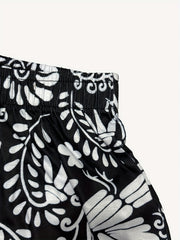 Floral Print Elastic Waist Shorts for Women
