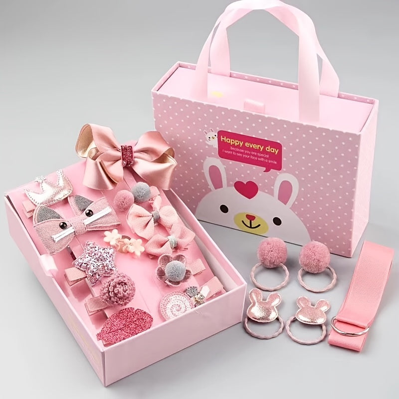 18pcs Girls Bow Hair Clip Set with Gift for Girls
