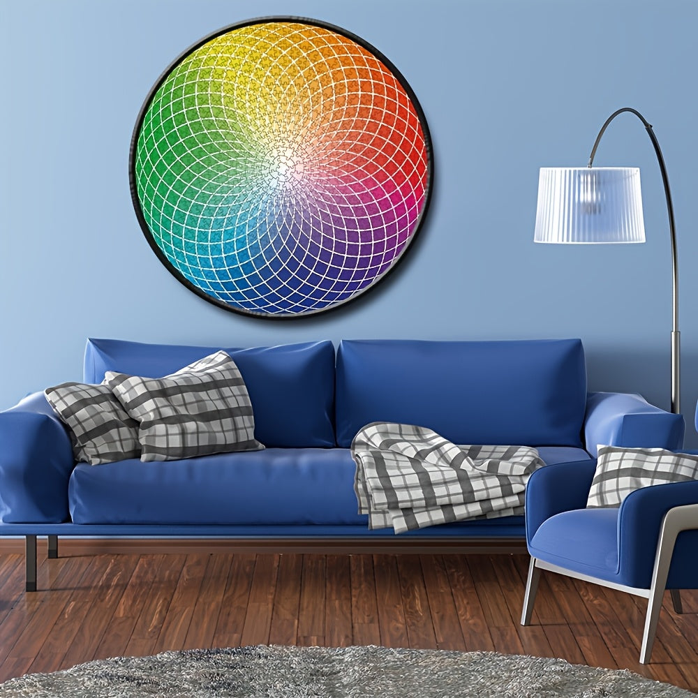1000pcs Gradient Circle Jigsaw Puzzle Green to Red Challenging Puzzle