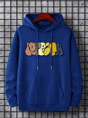 Men's Abstract Graphic Hoodie Slightly Stretch Drawstring Hooded Sweatshirt