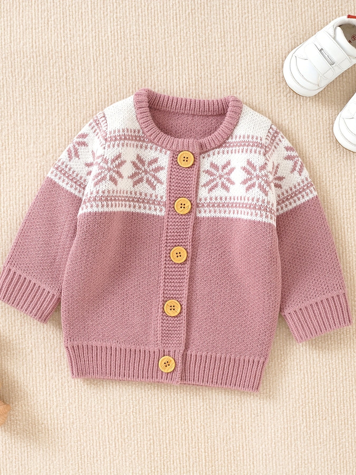 Toddler Baby Knit Sweater Jacquard Cardigan Christmas Top