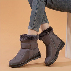 Women's Side Zip Snow Boots Plush Inner Thermal Ankle Boots Non Slip