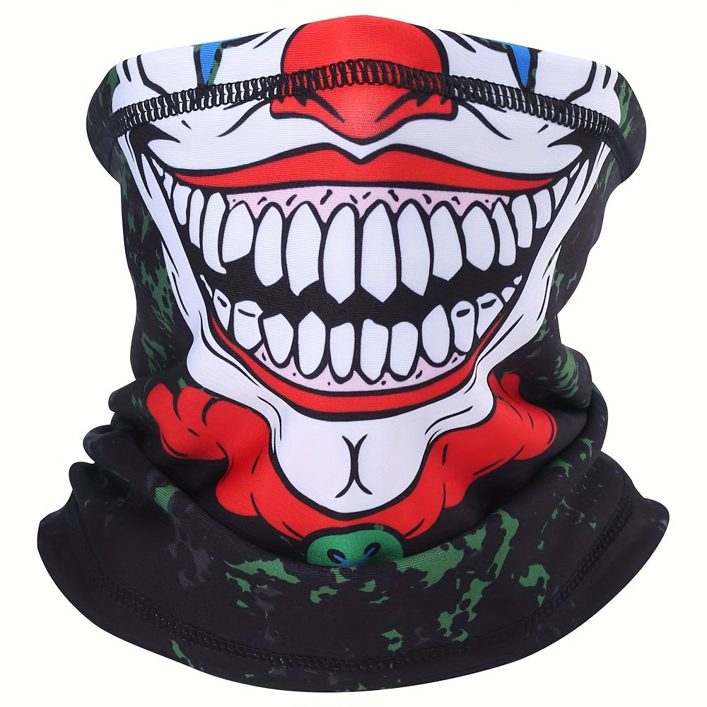 Ghost Skull Fleece Neck Cover Face Mask for Outdoor Winter Sports