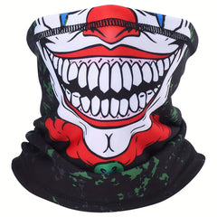 Ghost Skull Fleece Neck Cover Face Mask for Outdoor Winter Sports