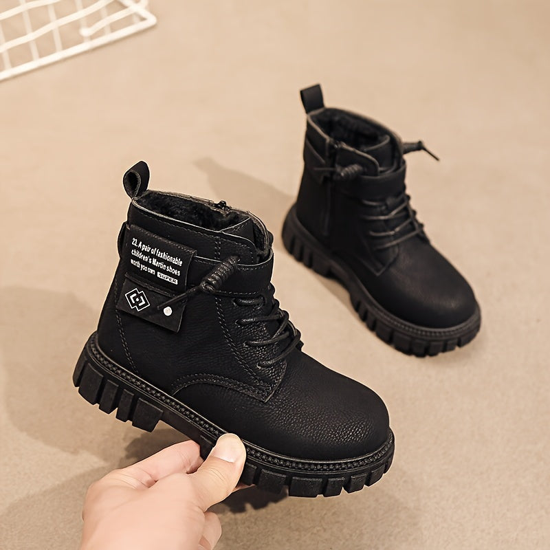 Vintage Plus Fleece Boots For Boys - Outdoor Autumn Winter Boots