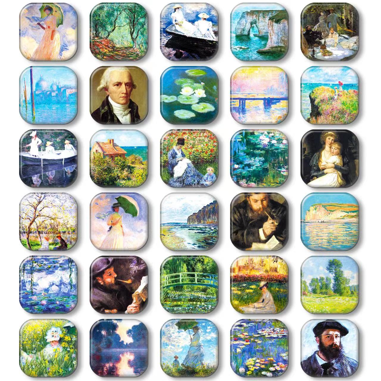 Monet Series Fridge Magnets Decorative Whiteboard Magnets for Office and Kitchen