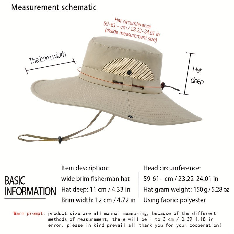 Breathable Mesh Sides Bucket Hat with Chin Strap