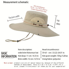 Breathable Mesh Sides Bucket Hat with Chin Strap