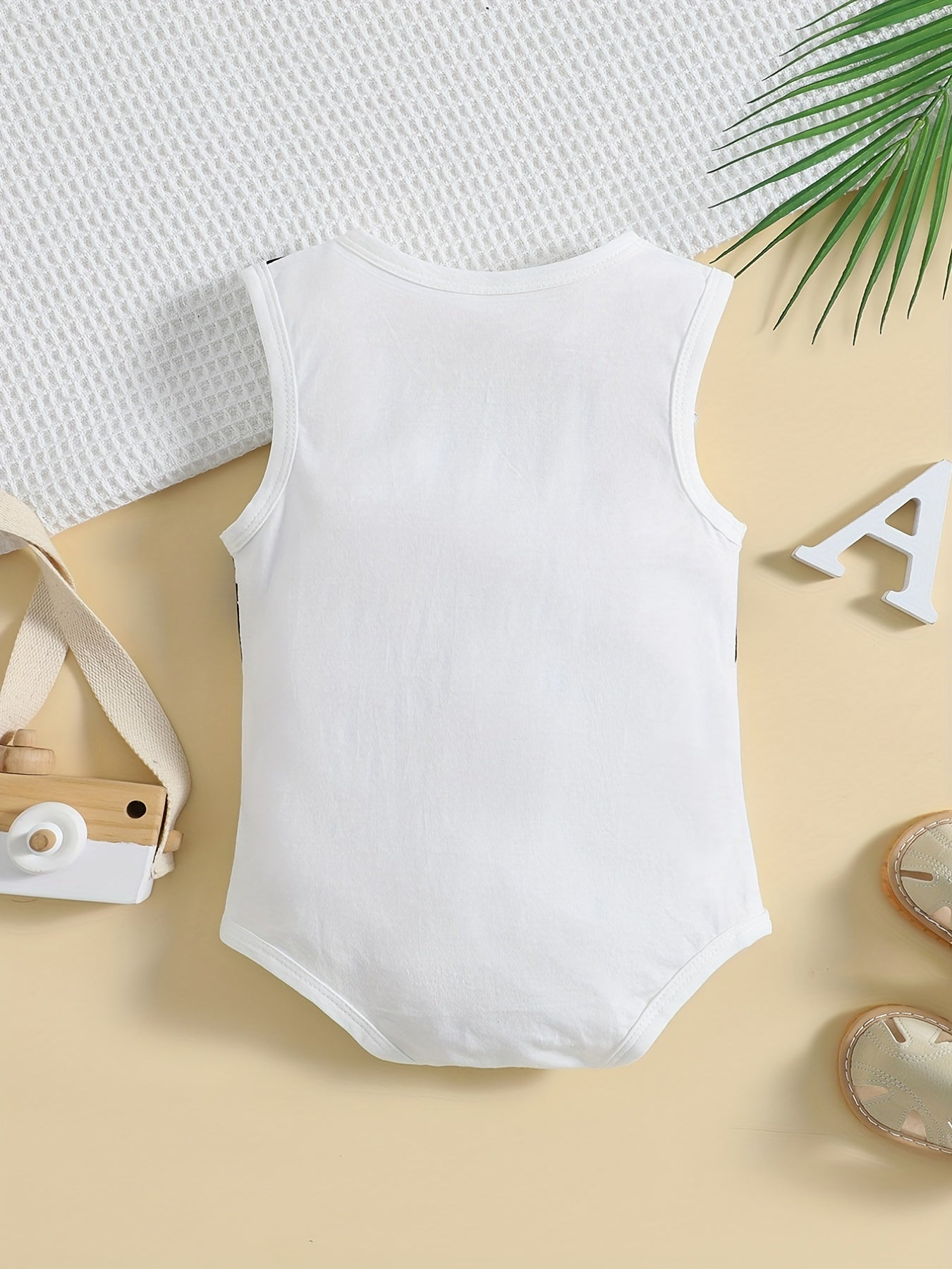 Cartoon Striped Sleeveless Cotton Onesie Clothes
