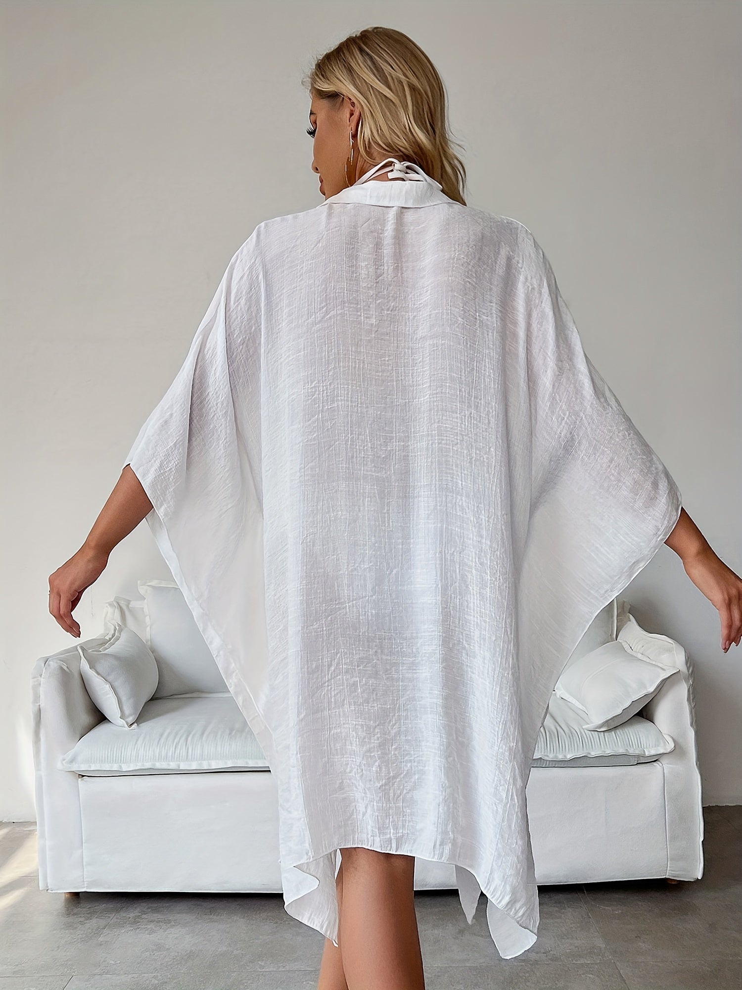 Vacay Kimono Women Plus Semi Sheer Beachwear Cover Up