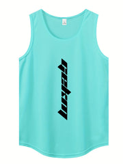 Men's Sleeveless Shirt Quick Dry Breathable Letter Print Tank Top