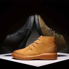 Men's Comfort Casual Round Toe Ankle Boots Outdoor High Top Shoes