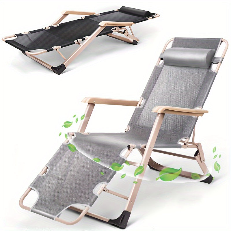 Portable Foldable Recliner Chair For Office Nap Balcony Leisure Camping