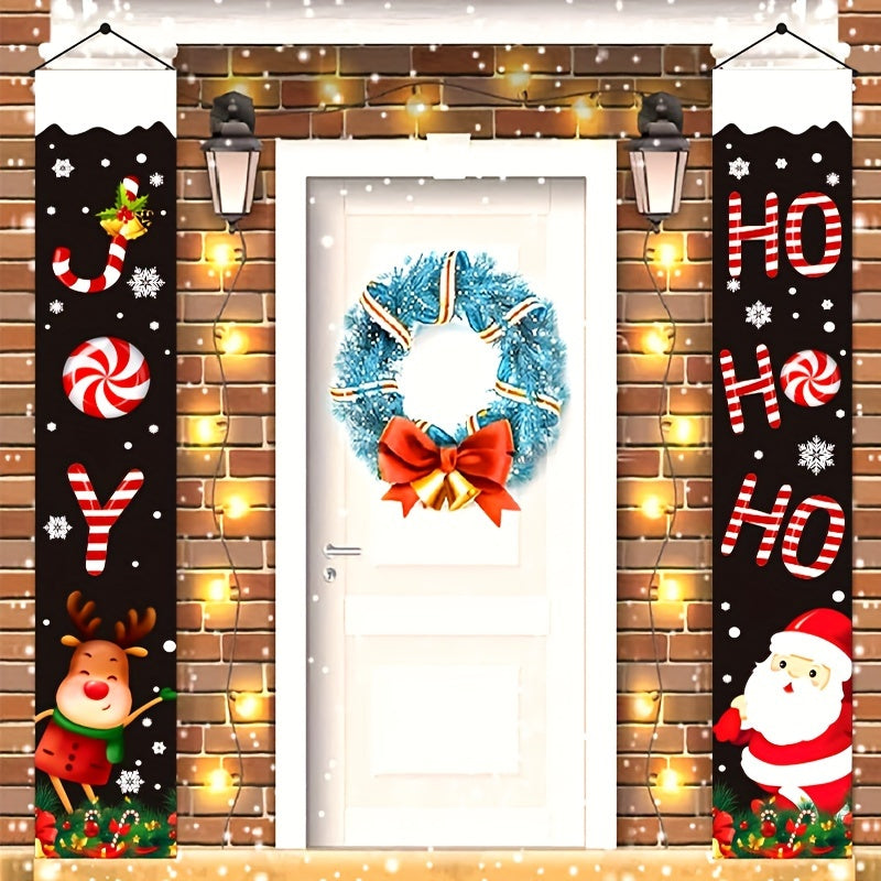 Christmas Door Banners Hanging Couplet Porch Signs Indoor Outdoor