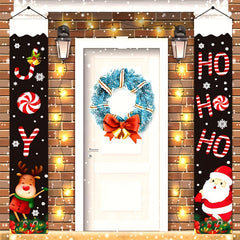 Christmas Door Banners Hanging Couplet Porch Signs Indoor Outdoor