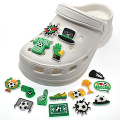 20pcs Boys Football Shoe Charms For Clogs Sandals PVC Decorative Accessories
