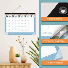 2022 Monthly Wall Calendar 12-Month Jan - Dec 43x30 Twin Wire Hanging Hook
