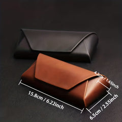 Men's Vintage Brown PU Leather Myopia Glasses Case