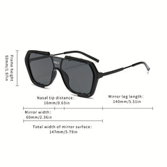 Men's Large Frame Polygon Sunglasses UV Protection