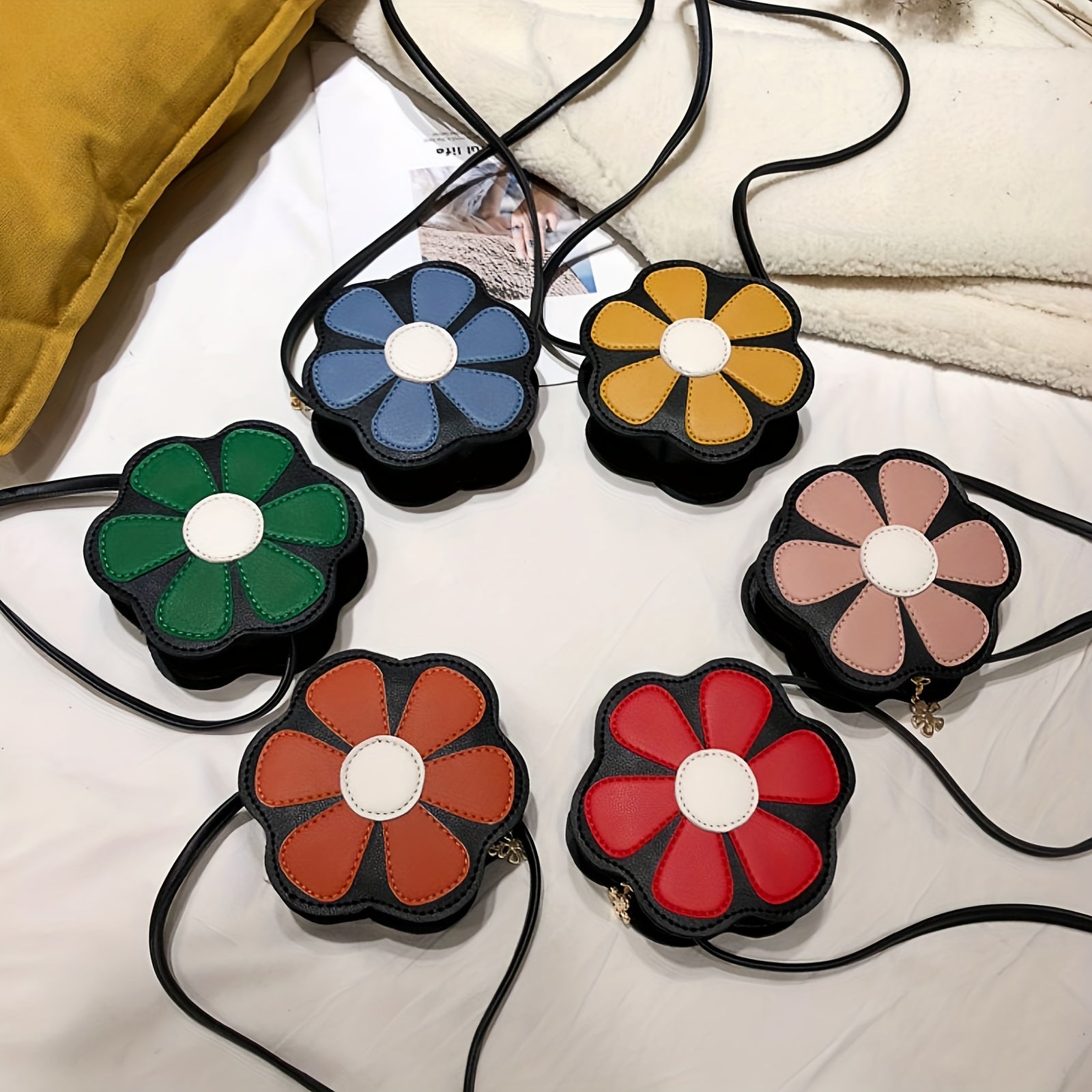 Flower Shaped Children's Coin Purse Shoulder Crossbody Bag