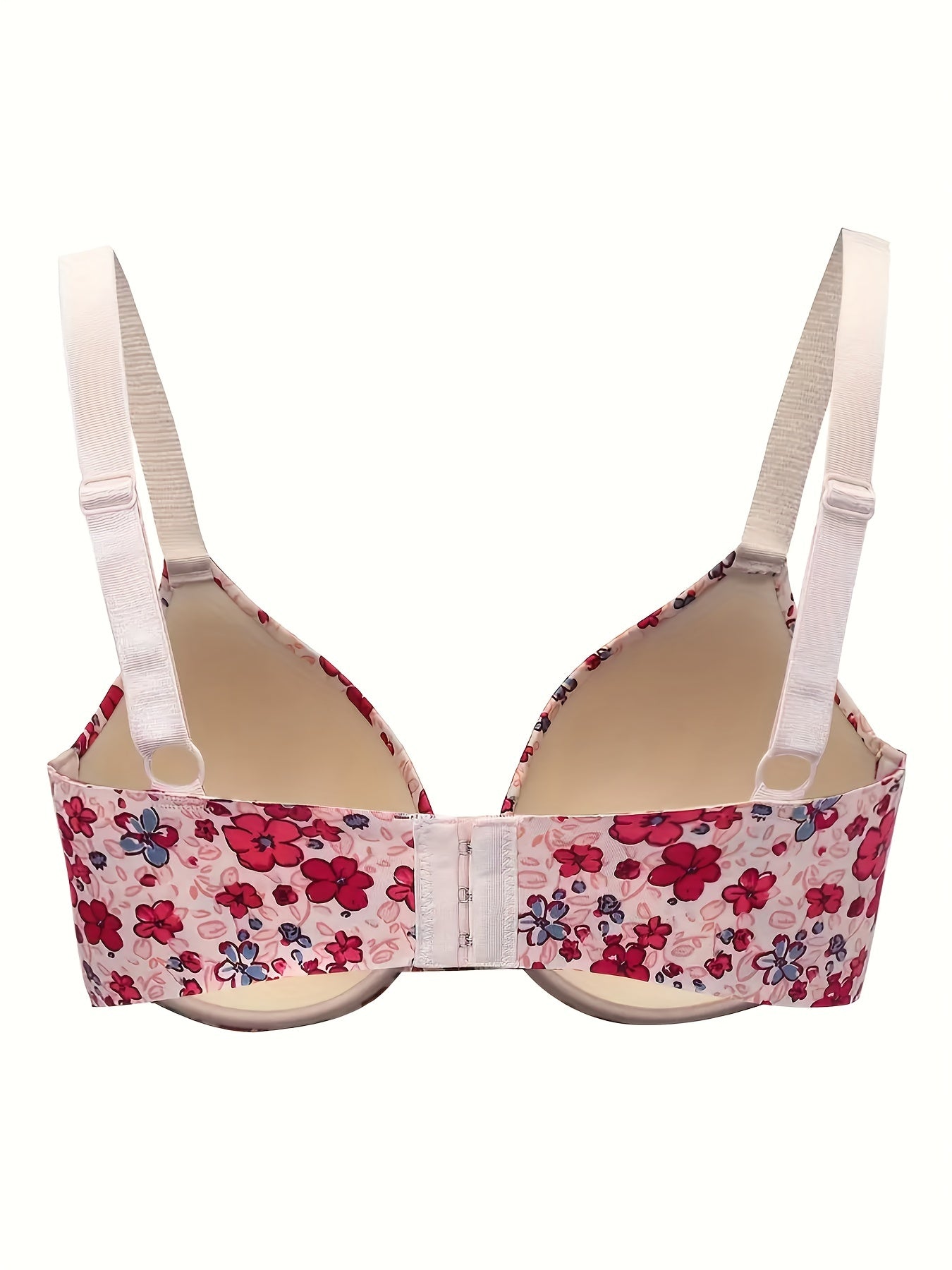 Floral Print Molded Cup Full Cover Padded Bralette