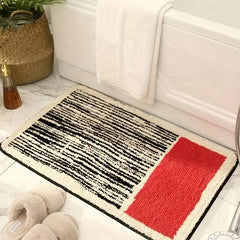 Geometric Pattern Anti-slip Bath Rug Machine Wash Non Slip Shaggy Plush Rugs Car