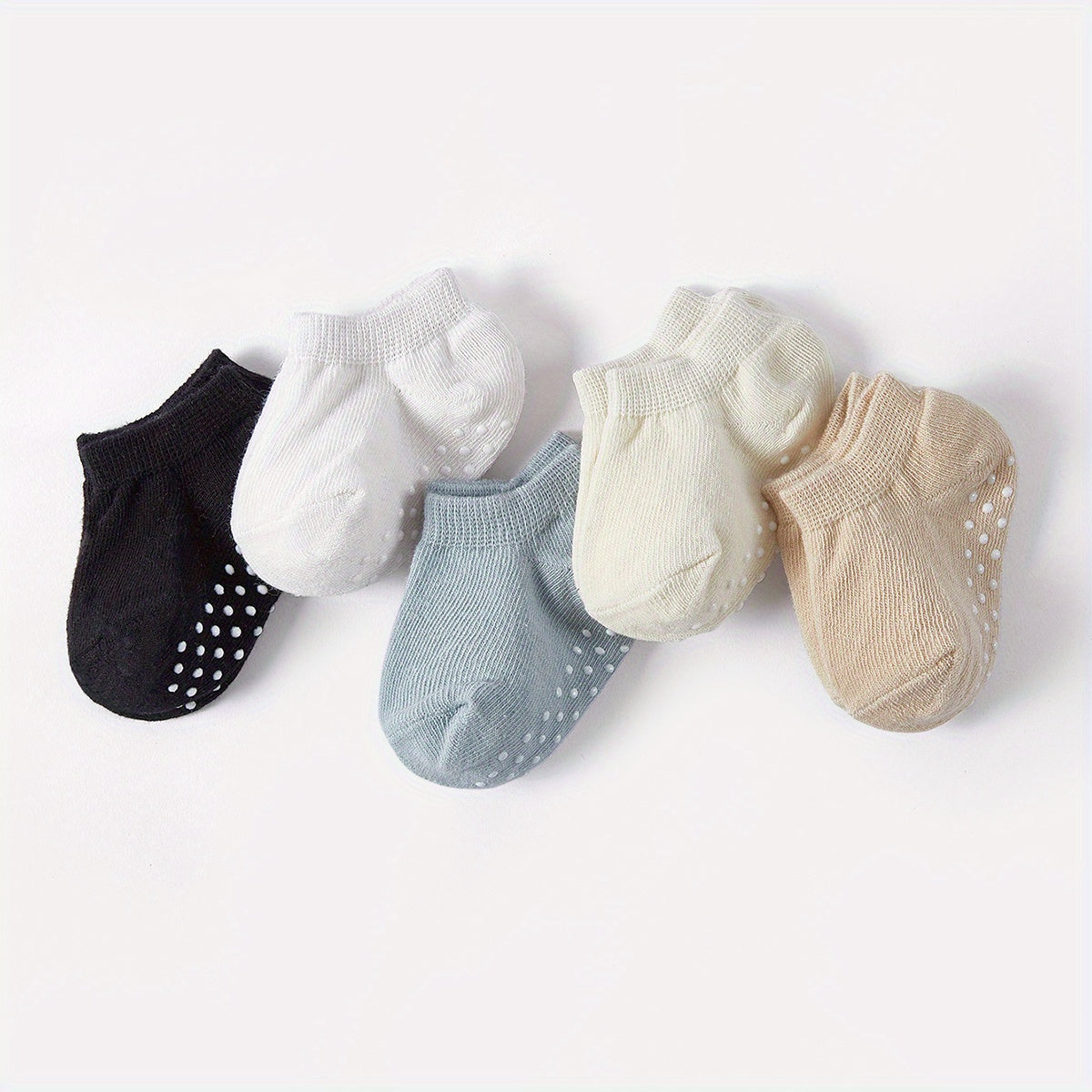 5 Pairs Baby Boat Socks Non Slip for Summer