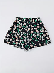 Floral Print Tassel Shorts Wide Leg Women's Clothing