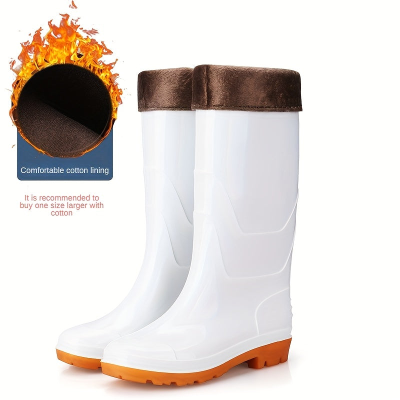 Solid Quick Drying Flat Rain Boots Waterproof Non Slip Thickened Outdoor PVC Cas