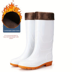 Solid Quick Drying Flat Rain Boots Waterproof Non Slip Thickened Outdoor PVC Cas