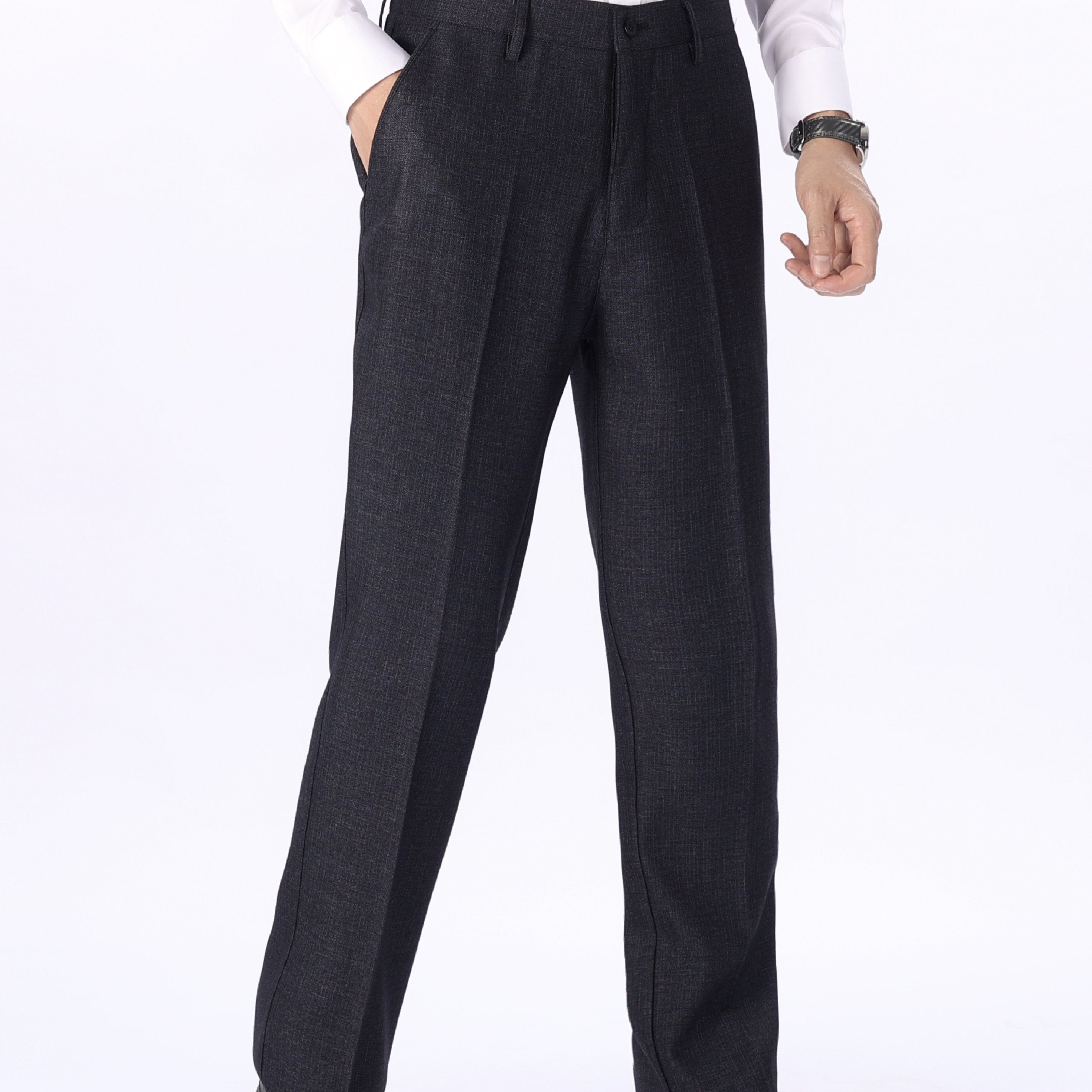Men's Formal Solid Straight Leg Dress Pants For Business
