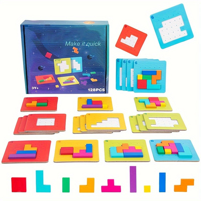 Interactive Geometric Jigsaw Puzzle Toy Game Educational Tabletop Christmas Gift
