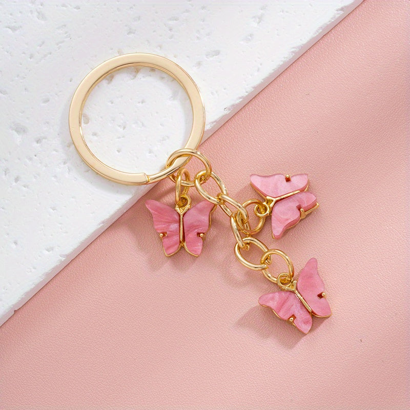 Acrylic Butterfly Keychain Bag Pendant Gift Birthday Accessories Ornament
