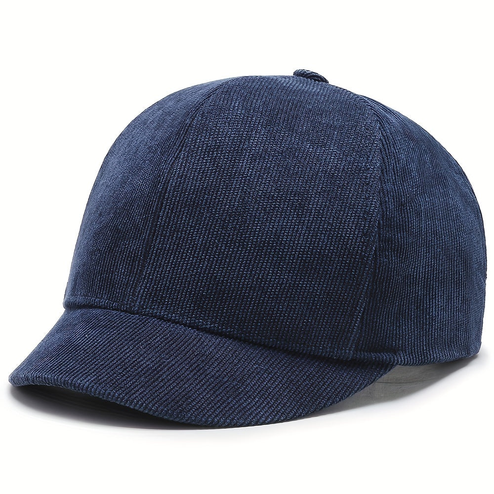 Short Brim Corduroy Baseball Cap Solid