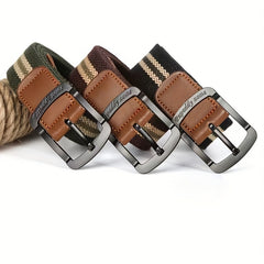 Men's Nylon Canvas Work Belt Metal Buckle Outdoor Leisure Wear